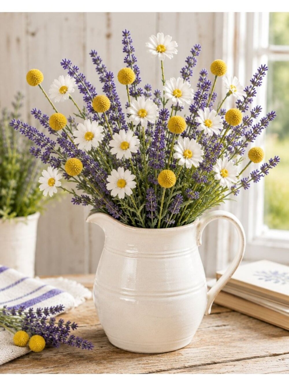 White Daisy Stems Artificial Flowers 10 Count - Picture 7 of 12
